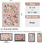 DUKINO 6x9 Area Rugs, Floral Washable Rug for Bedroom Non Slip, Beige - Image 2