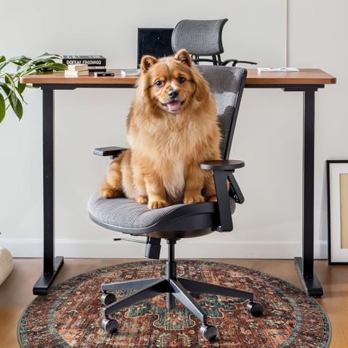 Anidaroel 47" Round Chair Mat for Hardwood Floor/Tile Floor, Desk Chair Mats for Hard Floors, Under Desk Rug Protector for Rolling Chair, Computer Gaming Chair Mat, Low Pile Carpet Floor Mat - Image 6