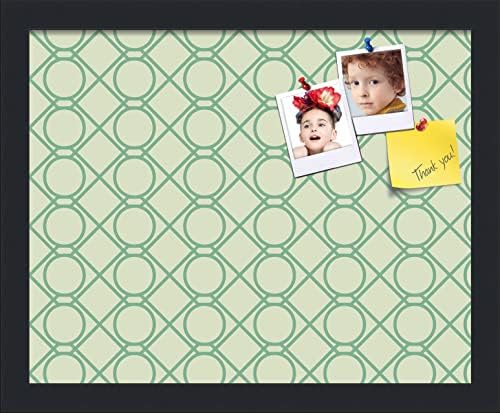 PinPix 15x12 inch Cork Bulletin Board. This Decorative Framed Pin Board Comes with Diamond Pattern in Green Design and Satin Black. Ideal for Home, Office Decor or School (PinPix-586) by PinPixBulletinBoards