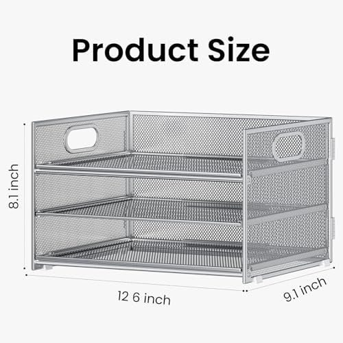 Paper Tray Organizer for Desk Organizers and Accessories 2P Silver - Image 5
