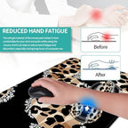 Keyboard Mouse Pad Set, Extended Gaming Mouse Pad+Ergonomics Keyboard Wrist Rest Support, Memory Foam, Easy Typing Pain Relief, 4Pcs XL Ultra Thick Desk Mat,Cute Leopard Pattern - Image 5