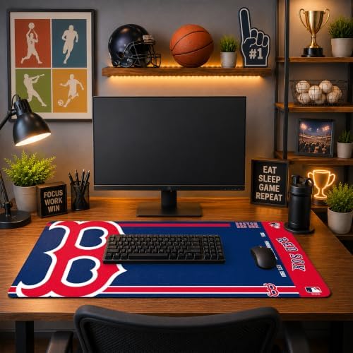 SOAR MLB Official Established Primary Logo Wordmark Home Office Desk Pad Mouse Pad Mat 35" x 16" (Boston Red Sox, Boston Red Sox) - Image 3