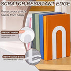 Chunful 8 Pcs White Metal BookEnds Shelves, 7.5 x 5.75 x 3.5 in - Image 6