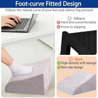 Foot Rest for Under Desk at Work, Ergonomic Under Desk Footrest with Washable Cover for Office, Home & Gaming Leg Elevation Pillow Light Gray - Image 6