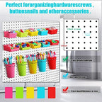 Yookeer 20 Pcs Pegboard Bins and Cups Accessories with Hooks, Mixed Color - Image 3