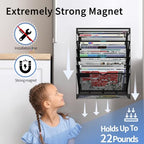 7-Tier Magnetic File Holder, No Drilling Wall File Organizer, Hanging File Organizer, Vertical Holder Rack for File Cabinets, Whiteboard, Refrigerator - Image 5