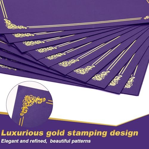 Fainne 120 Pack Certificate Holders Bulk, Diploma Covers, Purple - Image 3