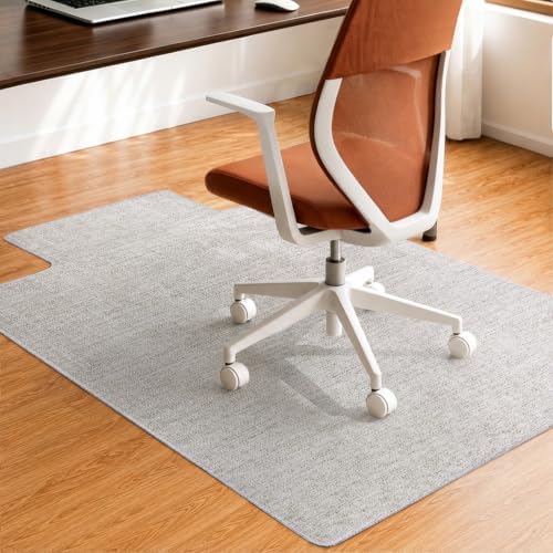 Funwheat Office Chair Mat with Lip for Hard Floors, 36 x 48 in, Light Grey by FunWheat