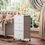 WLIVE Rolling Dresser Nightstand for Bedroom, 3 Drawers, White - Image 4