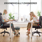 Adjustable Foot Rest Under Desk at Work, 16.6" Wide Wooden Ergonomic Footstool with 3 Height Options, Velvet Cushion, Non-Slip EVA Stepping Surface & Posture Support for Office, Home & Gaming - Image 5