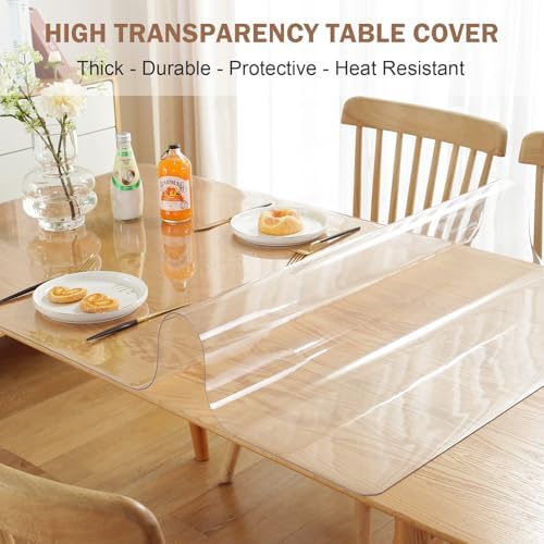 LovePads Clear Table Cover Protector 40 x 78 Inch, 2mm Thick Plastic Mat - Image 2