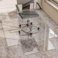 36" x 48" Irregular Tempered Glass Office Chair Mat, Floor Mat for Carpet by GLSLAND