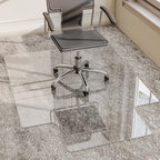 36" x 48" Irregular Tempered Glass Office Chair Mat, Floor Mat for Carpet by GLSLAND