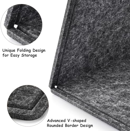 Large Bulletin Board, Foldable 60x36 Inches Cork Board Alternative, Large Felt Board Decorative Pin Board for Wall, Foldable Photo Board Self-Adhesive Vision Board with 36 Pushpins Dark Gray - Image 5
