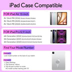 YBING for iPad Air 13 Inch & Pro 12.9 Case with Keyboard - Mouse, 7 Colors Backlit Detachable Keyboard and 360 Rotating Cover for iPad Pro 12.9 (6th, 5th, 4th, 3rd gen), Air 13 M4/M3/M2 (Purple) - Image 2
