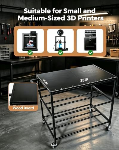 3D Printer Stand, Small 3D Printer Table for Organizer Filament Spools - Image 3