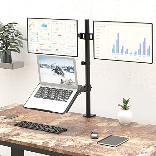 WALI Dual Monitor and Laptop Stand for 17" Notebook and 27" Screens - Image 2