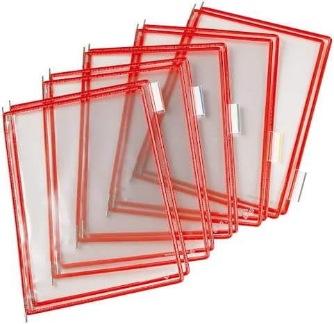 tarifold Wall Mount Reference System, 10 Pockets, Expandable, Red - Image 5