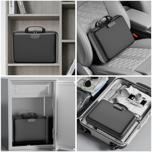 DocSafe Fireproof File Organizer with Lock, Hard-Shell Case Fireproof Document Box with 13 Pocket Accordion File Folder, Portable Home Office Travel Safe Storage for Important Documents Laptop Black - Image 5
