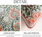 ISAENNE Vintage Linen Throw Pillow Cover,Set of 2,20"x12"-Naples D - Image 5