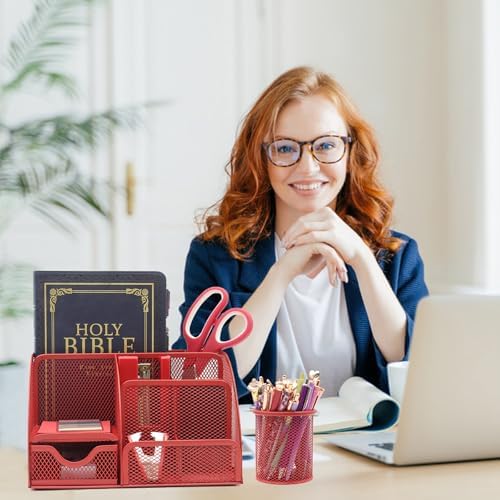 12 in 1 Red Desk Organizers and Accessories for Office Home School - Image 6