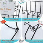 Gejoy 6 Tiered Book Display Rack Wire CD Display Rack Book SigningTabletop Magazine Countertop Holder Retail Literature Brochures Holder(Black) - Image 2