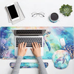 Britimes Keyboard Mouse Pad Set, 4 in 1 Desk Mat Set, Sea Turtle Cute - Image 6