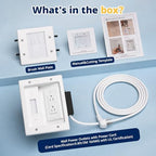 in Wall Cable Management Kit, TV Cable Hider Wall Kit, Hide Messy Wires, Recessed Outlet Box with 9.8FT Cord for Wall Mount TV, Home Theater, Cords Organizer, Living Room, Family Room, Office - Image 6
