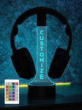 YuanDian Personalized Light up Headphone Stand for Desk, Gaming Headset Holder RGB with 16 Color Lights for Game Room Decor, Cool Gamer Gifts for Men Boyfriend (Customize) by YuanDian