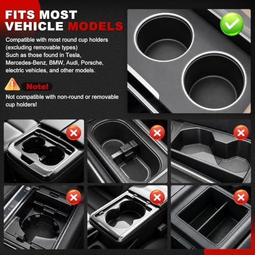 Car Desk for Laptop and Eating - 360°Rotating Cup Holder Table Tray -Black - Image 4