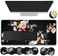 Mouse Pad Set,(31.5×11.8 in) Desk Pad + Keyboard Wrist Rest Support + Mouse Wrist Rest + Coaster for Office,Home,Computer,Laptop - 4 Motiavation Quote You Got This by FGDRFGRW