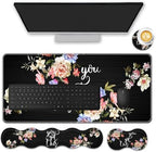 Mouse Pad Set,(31.5×11.8 in) Desk Pad + Keyboard Wrist Rest Support + Mouse Wrist Rest + Coaster for Office,Home,Computer,Laptop - 4 Motiavation Quote You Got This by FGDRFGRW