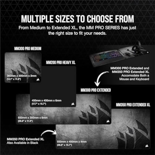 Corsair MM350 PRO Extended XL Premium Spill-Proof Cloth Gaming Mouse Pad – 36.6” Width x 15.7” Height Surface – Black/Gray - Image 7