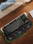 Ergonomic Wave Wrist Rest with Keyboard Stand, Cushioned Palm Rest, Comfortable Integrated Memory Foam for Natural Typing and Relieve Wrist Pain, Flower Sea Forest - Image 5