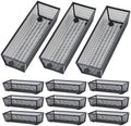 Neudeco Silverware Organizer, Black, 9 x 3 x 2 inch, Pack of 12 by Neudeco