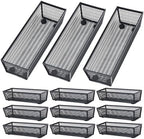 Neudeco Silverware Organizer, Black, 9 x 3 x 2 inch, Pack of 12 by Neudeco