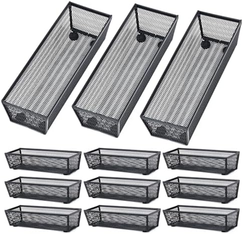 Neudeco Silverware Organizer, Black, 9 x 3 x 2 inch, Pack of 12 by Neudeco
