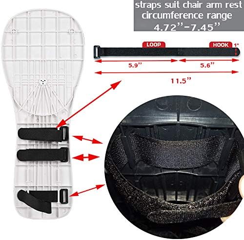 Home Office Computer Arm Rest Chair Armrest Mouse Pad Mat Wrist Support Black (Please Measure Chair arm Rest Size and Confirm Our Straps Size Before Ordering) - Image 2