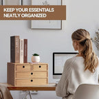 KIRIGEN Wood Desk Organizer with 4 Drawers, Desktop Storage, Natural 34-NA - Image 2