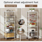 Golpart Small Shelves Storage Wire Metal Adjustable Shelf Unit with Wheels - Image 5