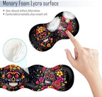 TGFEWYTJYJ Extended Gaming Mouse Pad,Memory Foam Ergonomic Keyboard Mouse Wrist Rest Support Set,Large Desk Mat with Stitched Edges,Non-Slip Base Mousepad Home Office,Skull in Flowers - Image 5