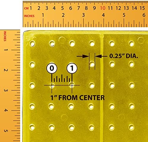 Azar Displays 700508-YEL-4C16 8-Inch W by 20-Inch H Revolving Black Pegboard Counter Display with 16-Pack of 4 inch Locking Hooks, Yellow - Image 6