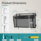 6 Pack Magnetic File Holder with Hooks and Labels, Black - Image 3