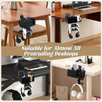 5 in 1 Controller Holder - Desk Cup Holder and Headphone Hanger, Rotatable Under Desk Clamp Organizer Dual Gamepad Headset Stand Gaming Desks Accessories for Xbox, PS4, PS5, PC, Switch - Image 7
