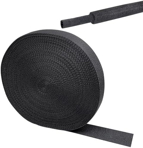 2 in 1 Heat Shrink Braided Sleeving Fabric Tubing 1/2"-22FT by Sunnarepoon
