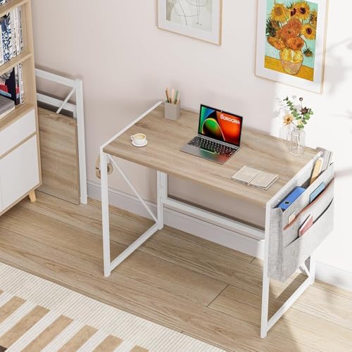 31.5" Folding Computer Desk with Headphone Hook & Storage Bag - Image 2