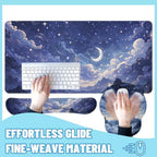 Moonlit Castle Desk Mat Set Dream Night Sky Large Mouse Pad with Wrist Rest 4in1 Desk Mat for Desktop Ergonomic Computer Desk Arm Wrist Anti-Slip Computer Ergonomic Mouse Pad Home Office Gaming - Image 4