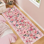DUKINO 2x6 Runner Rug for Hallway, Washable Kitchen Rugs Non Slip, Pink - Image 3