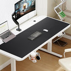 Cacoy 48"x20" Leather Desk Pad Blotter, Waterproof Desk Mat Protector,Black - Image 4