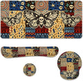 Skull Butterfly Desk Mat Set Vintage Patchwork Large Mouse Pad with Wrist Rest 4in1 Desk Mat for Desktop Ergonomic Computer Desk Arm Wrist Anti-Slip Computer Ergonomic Mouse Pad Home Office Gaming by Unknown